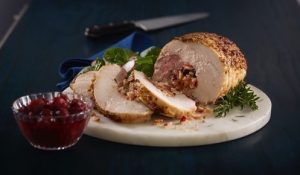 Earlee Product's three bird roast with cranberry and orange stuffing core 